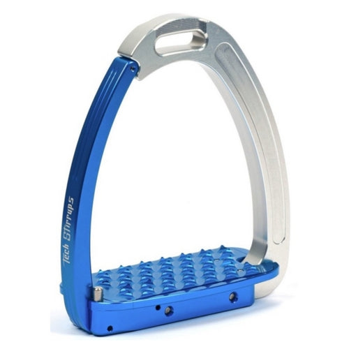 Tech stirrups venice blue and silver safety stirrup from Equissimo