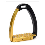 Tech stirrups venice gold and black safety stirrup from Equissimo