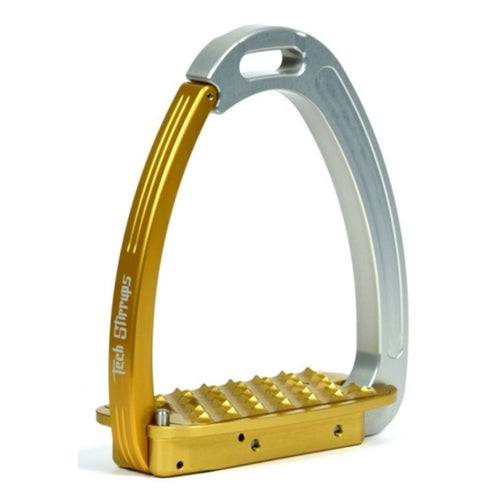 Tech stirrups venice gold and silver safety stirrup from Equissimo