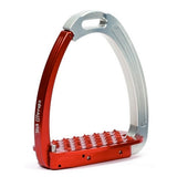 Tech stirrups venice red and silver safety stirrup from Equissimo